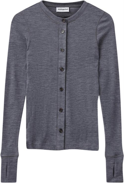 Se H2OFAGERHOLT Good Blouse Kvinde Grey Melange Kortærmede T-shirts Str XL - Uld hos Magasin ved Magasin