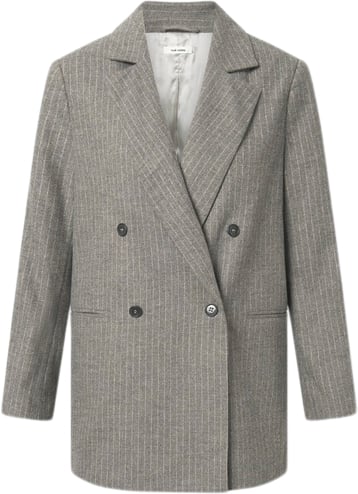 Nué Notes Tyler Blazer Kvinde Multi Grey Stripe Blazere Str 38 - hos Magasin