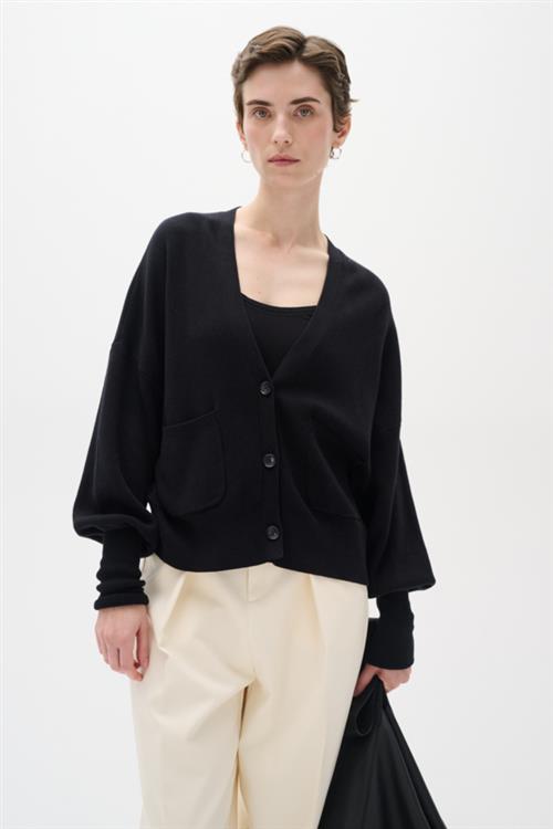 Se InWear Tenleyiw Inoshape Cardigan Kvinde Black Cardigans Casual Fit Str L/XL - hos Magasin ved Magasin