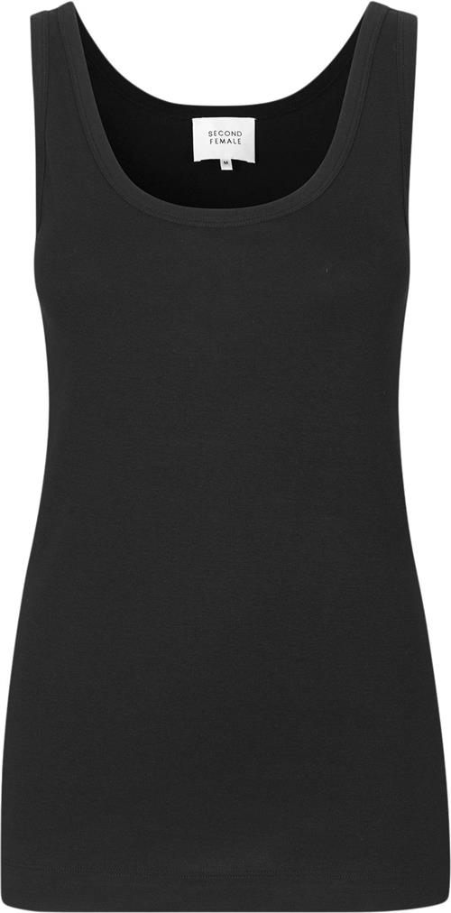 Second Female Ambra Tanktop Kvinde Black Tanktoppe Str S - hos Magasin