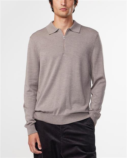 NN07 Sergio zip Polo 6605 Mand Mørkegrå Sweaters Str L - hos Magasin