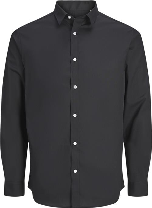 JJ-REBEL Jrebgavin Solid Shirt LS Noos Kvinde Sort Skjorter Slim Fit Str XL - hos Magasin