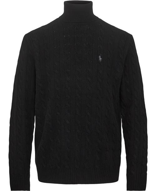 Polo Ralph Lauren Cable Woolcashmere Turtleneck Sweater Mand Sort Turtlenecks Str S - Uld hos Magasin