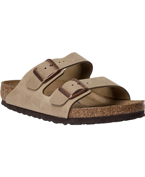 Se Birkenstock Arizona SFB Leoi Tabacco Brown Kvinde Brown Flade Sandaler Str 47 - hos Magasin ved Magasin