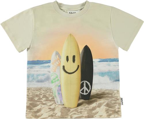 Molo Rame Str 3 år / 98 cm - Surfboard Smile Kortærmede T-shirts hos Magasin