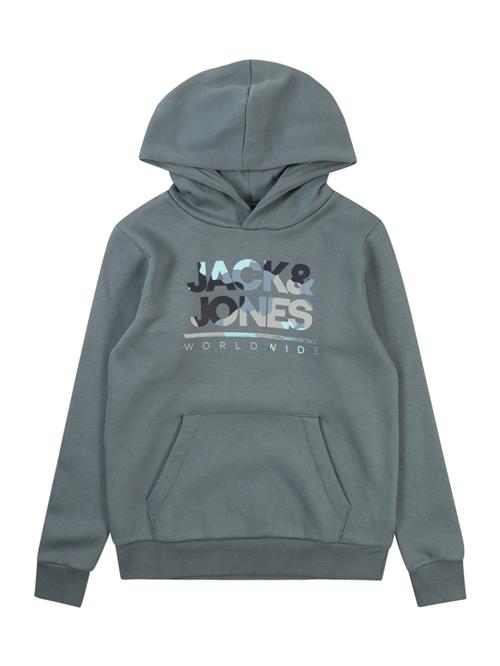 Se Jack & Jones Junior Sweatshirt 'JJLuke'  navy / turkis / cyanblå / hvid ved About You