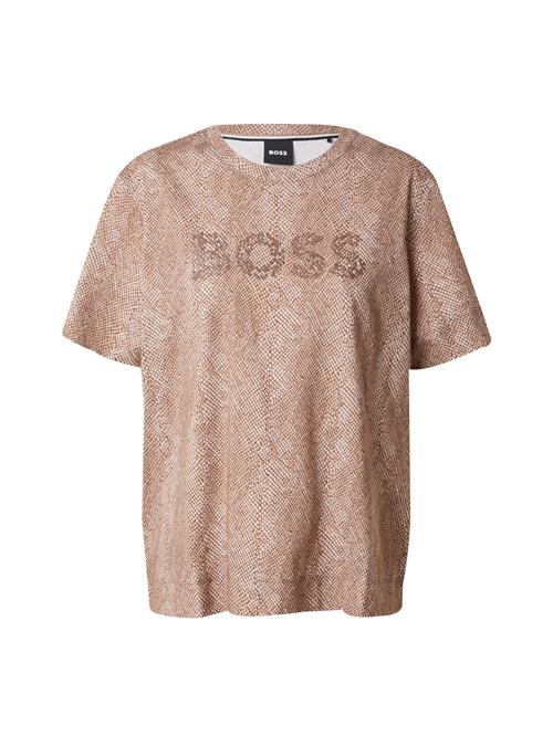 Se BOSS Shirts 'Elpha'  brun / choko / brokade / naturhvid ved About You