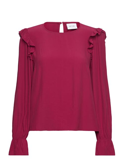 Vila Vifini O-Neck L/S Top - Noos Vila Red