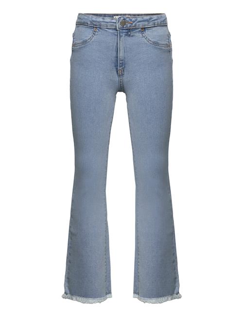 Mango Frayed Finish Flare Jeans Mango Blue