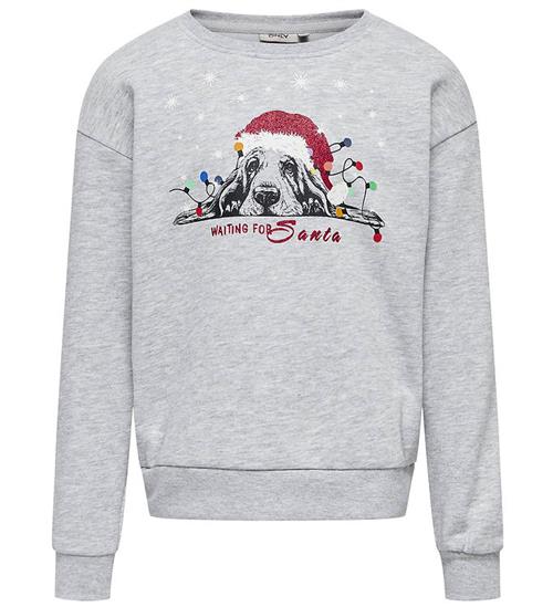 Kids Only Kids Only Sweatshirt - KogYda - Xmas Life - Light Grey Melange/B