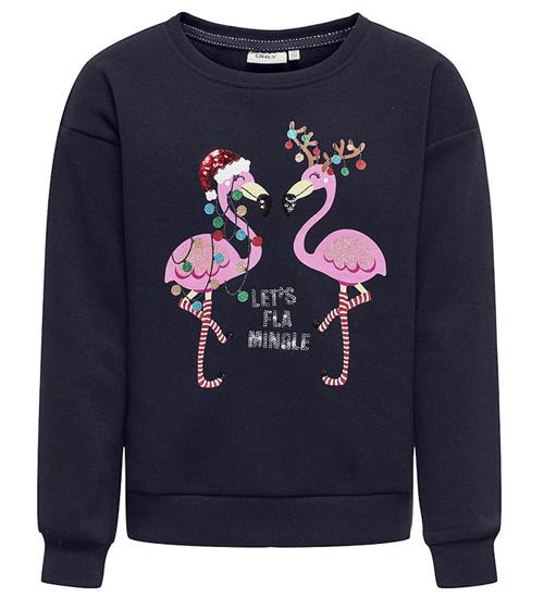 Se Kids Only Kids Only Sweatshirt - KogYda - Xmas Life - Night Sky/Flamingo ved KidsWorld