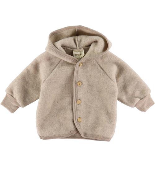 Se Engel Cardigan - Uld - Sand Melange ved KidsWorld