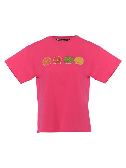 Se FRESHLIONS Shirts ' Orangen '  gul / grøn / pink ved About You