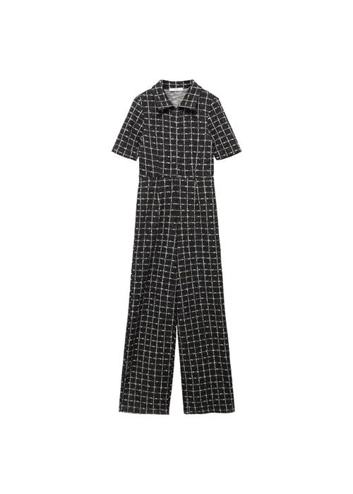 Se MANGO Jumpsuit 'Carlo'  sort / hvid ved About You