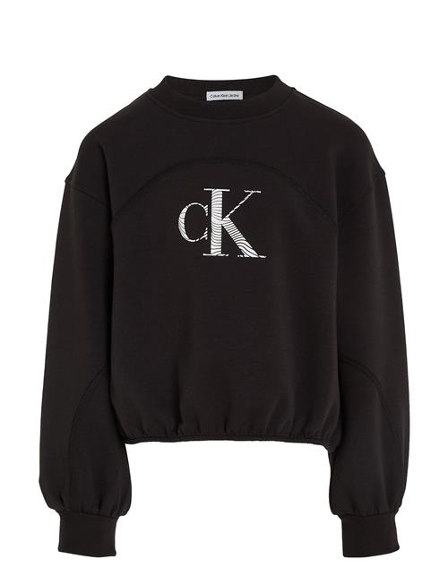 Calvin Klein Iridescent Ck Logo Cn Sweatshirt Calvin Klein Black