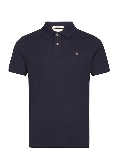 Se GANT Slim Shield Ss Pique Polo GANT Navy ved Booztlet