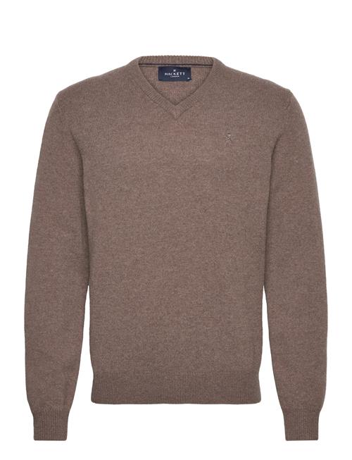 Se Hackett London Lambswool V Neck Hackett London Brown ved Booztlet