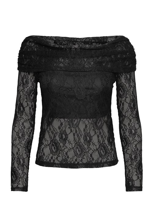 Selected Femme Slfmista Ls Off Shoulder Lace Top Selected Femme Black