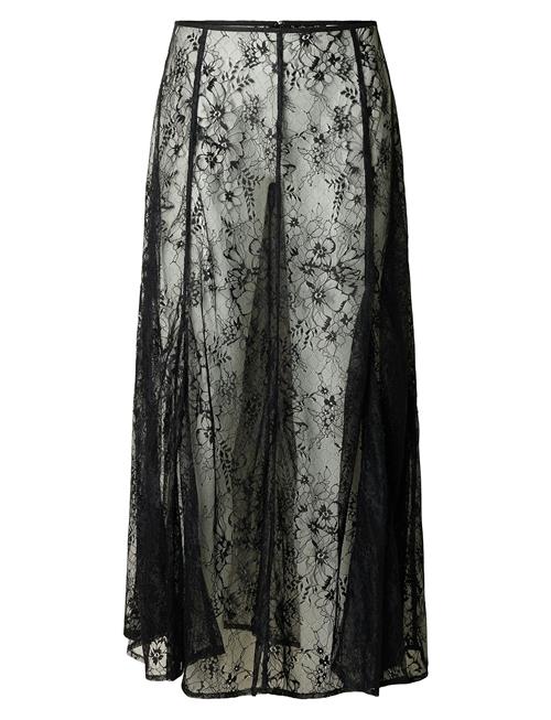 Slfdaphne Mw Midi Lace Skirt Selected Black