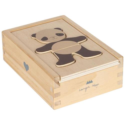 Konges Sløjd Wooden Teddy Dress Up Puzzle Fsc Animals Trær Tøjbamse Klæd Ud Puslespil Dyr | Brun | 01