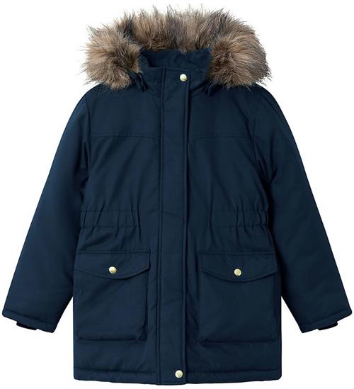 Se Name It Vinterjakke - NkfMaster05 Parka - Dark Sapphire ved KidsWorld