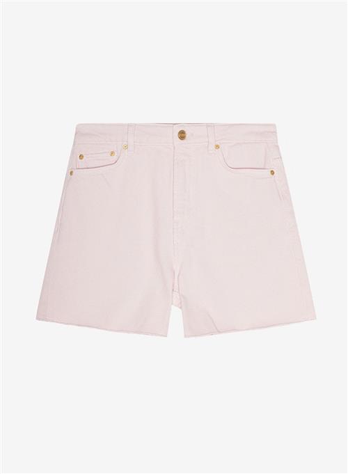 Ganni Overdyed Heavy Denim Shorts Mauve Chalk