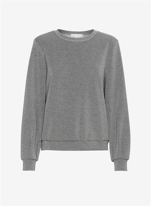 Se My Essential Wardrobe 23 The Sweat Blouse Dark Grey Melange ved Number Nine