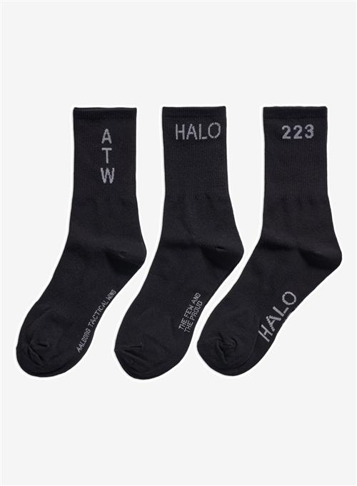 Se Halo 3-Pack Socks Black ved Number Nine