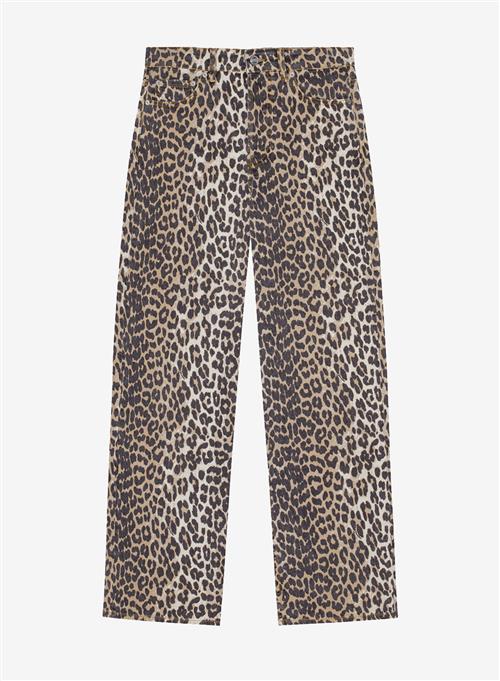 Se Ganni Print Denim Izey Jeans Leopard ved Number Nine