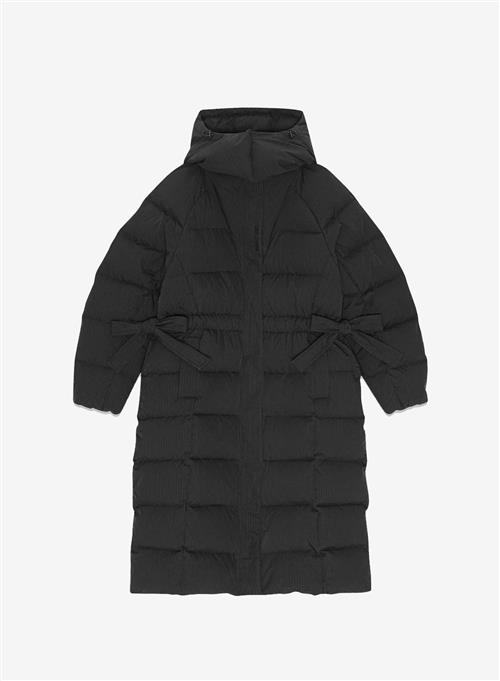 Ganni Tech Seersucker Puffer Coat Black