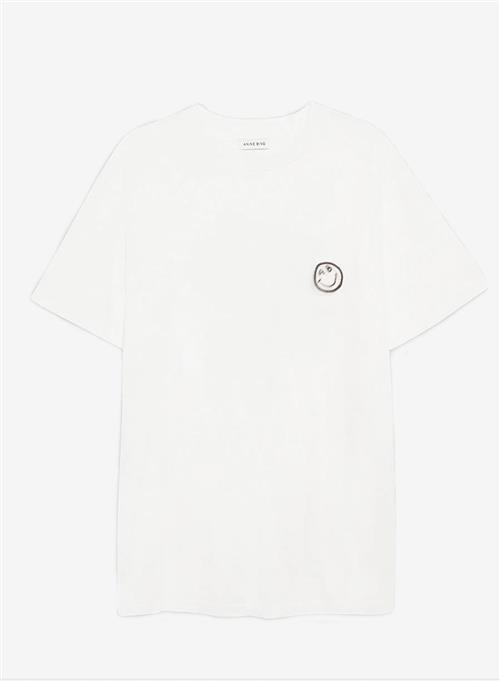 Anine Bing Walker Tee Trip Ivory