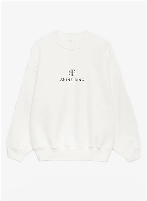 Anine Bing Jaci Sweatshirt Monogram Ivory