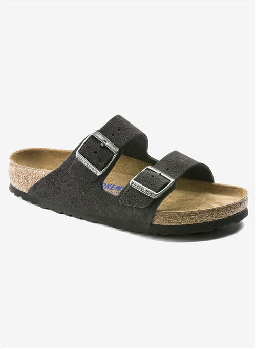 Birkenstock Arizona Soft Foodbed Suede Leather Velvet Grey