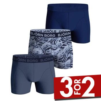 Björn Borg 3P Cotton Stretch Boxer 1721 Blå Mønster bomuld Medium Herre