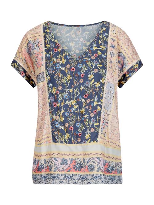 heine Bluse  navy / opal / lysegul / fersken