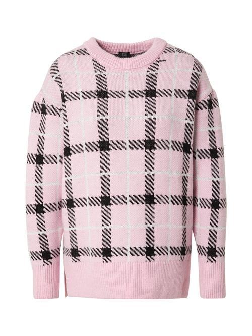 River Island Pullover 'ARGYLE'  pink / sort / offwhite