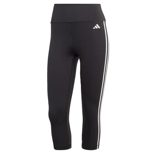 ADIDAS PERFORMANCE Sportsbukser 'Train Essentials 3-Stripes High-Waisted 3/4'  sort / hvid