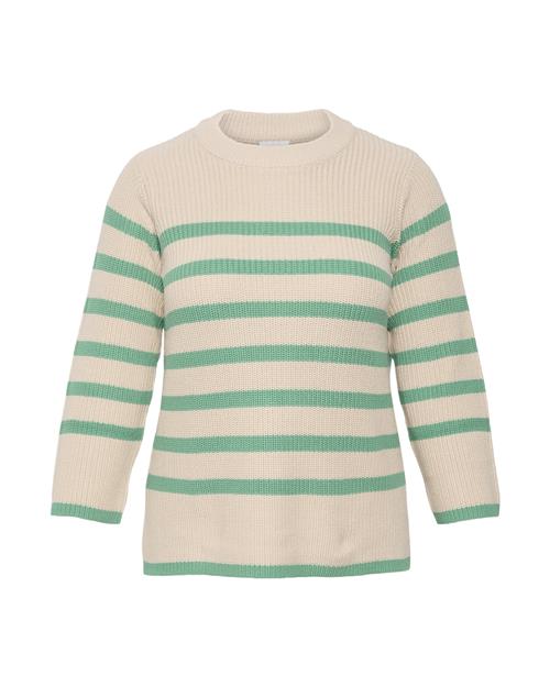 KAFFE CURVE Pullover 'Milla'  pastelgrøn / offwhite