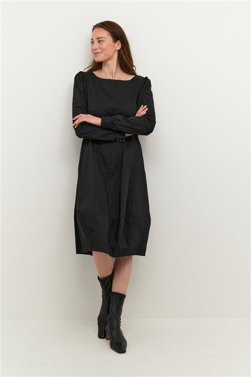 Culture Cuantoinett Dress Kvinde Black Midi Kjoler Str M - hos Magasin