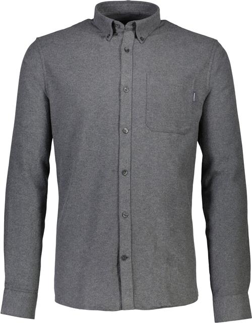 Lindbergh Brushed Twill Shirt L/S Mand Grå Langærmede Skjorter Str L - Bomuld hos Magasin