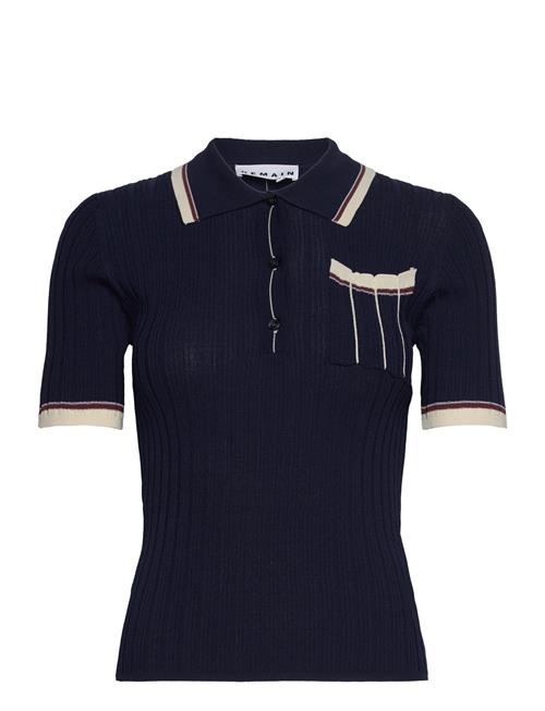 Knit Fitted Polo Shirt REMAIN Birger Christensen Navy