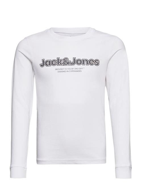 Jack & Jones Jorlakewood Branding Tee Ls Bf Jnr Jack & J S White