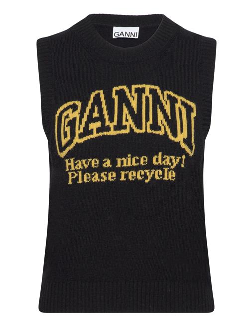 Se Ganni Graphic Lambswool Ganni Black ved Booztlet