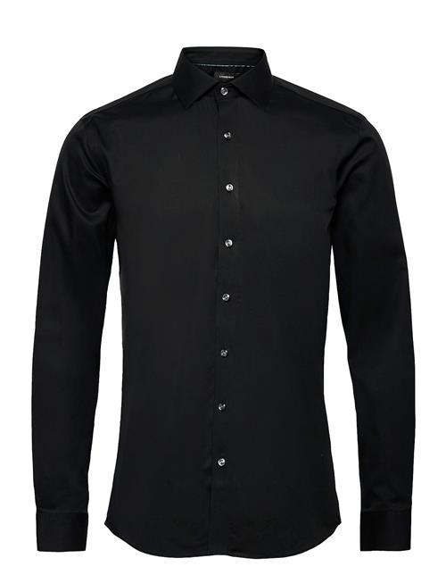 Lindbergh Black Plain Fine Twill Shirt, Wf Ls Lindbergh Black Black