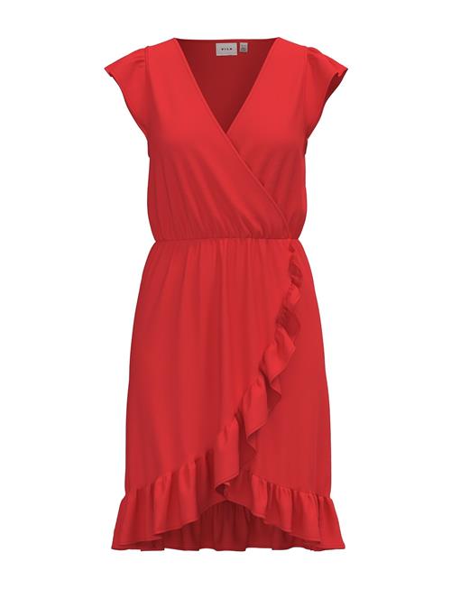 Vila Vimo Y S/S Wrap Flounce Dress /1/Ka Vila Red