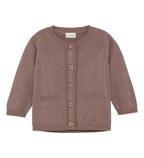 Se Fixoni Cardigan - Strik - Deep Taupe ved KidsWorld