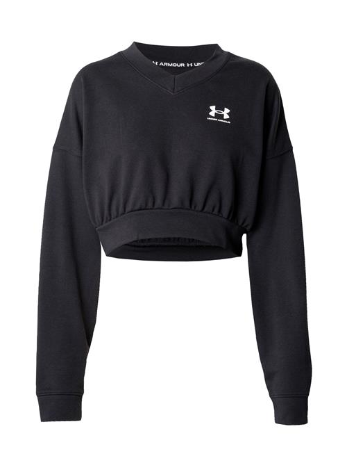 Se UNDER ARMOUR Funktionsbluse 'Rival Terry'  sort / hvid ved About You