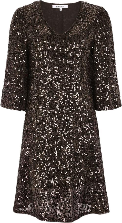 Soft Rebels Sraudrey Dress Kvinde Chocolate Plum Korte Kjoler Str L - hos Magasin