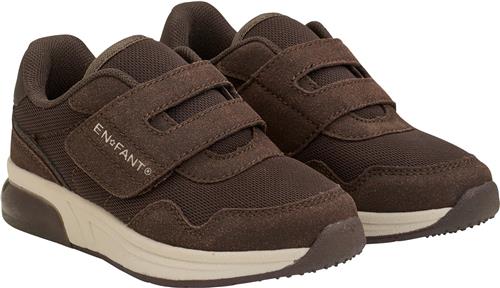 ENFANT Sneakers Velcro w. Lights Chocolate Brown Støvler Str 23 - Gummi hos Magasin