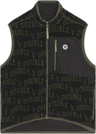 Se Wood Wood Dax IVY Fleece Vest Mand Black Ivy Aop Fleece Str S - hos Magasin ved Magasin